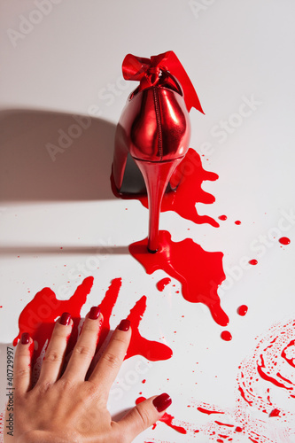 Plakat Crime scene with shoe