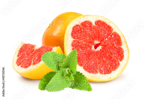 fresh grapefruit and lemon balm