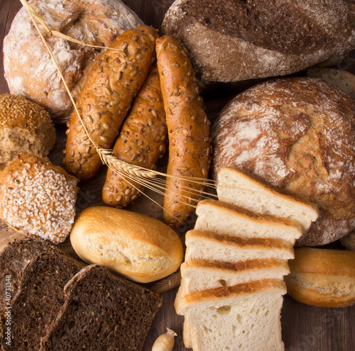 assortment of baked bread