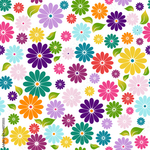 Seamless white floral pattern