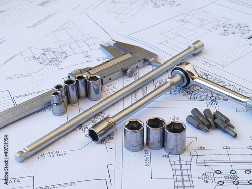 Engineering tools on technical drawing