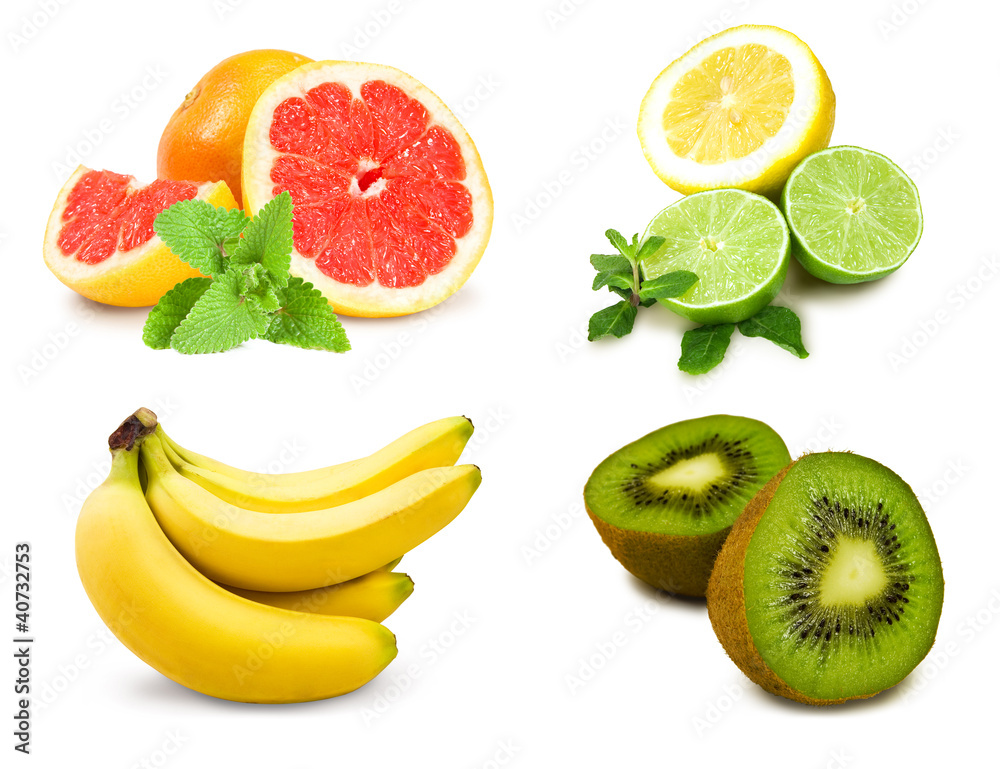 collage of tropical fruits collage of tropical fruits