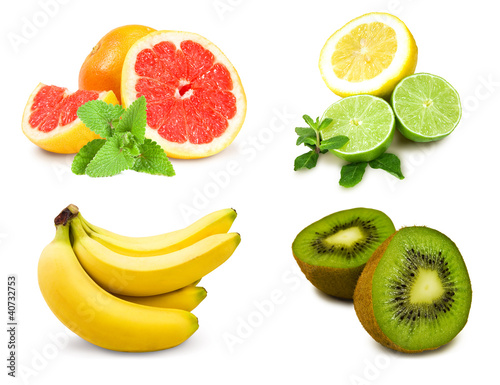 Fototapeta Naklejka Na Ścianę i Meble -  collage of tropical fruits