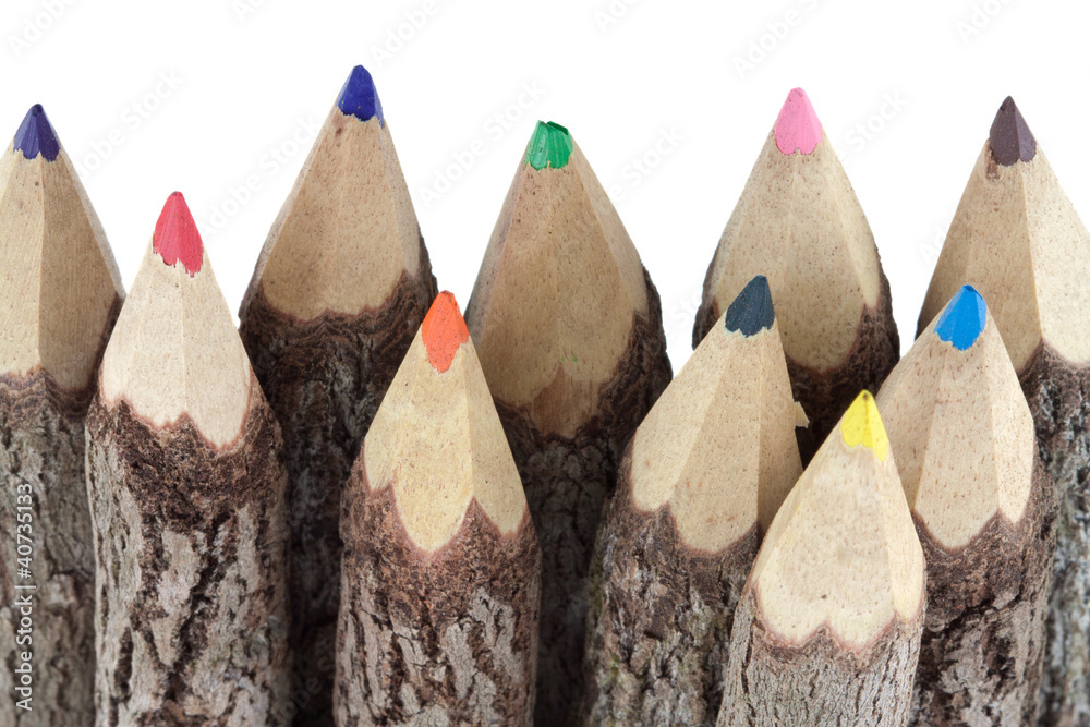 crayons couleurs bois brut Photos | Adobe Stock