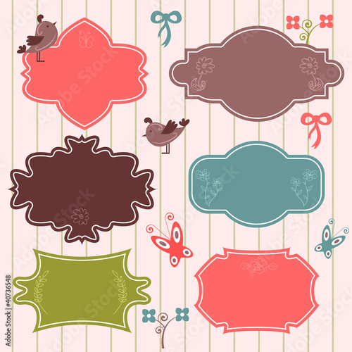 Cute frames with decorative elements