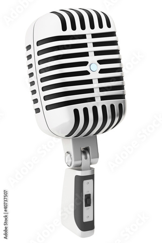 3d retro microphone isolated