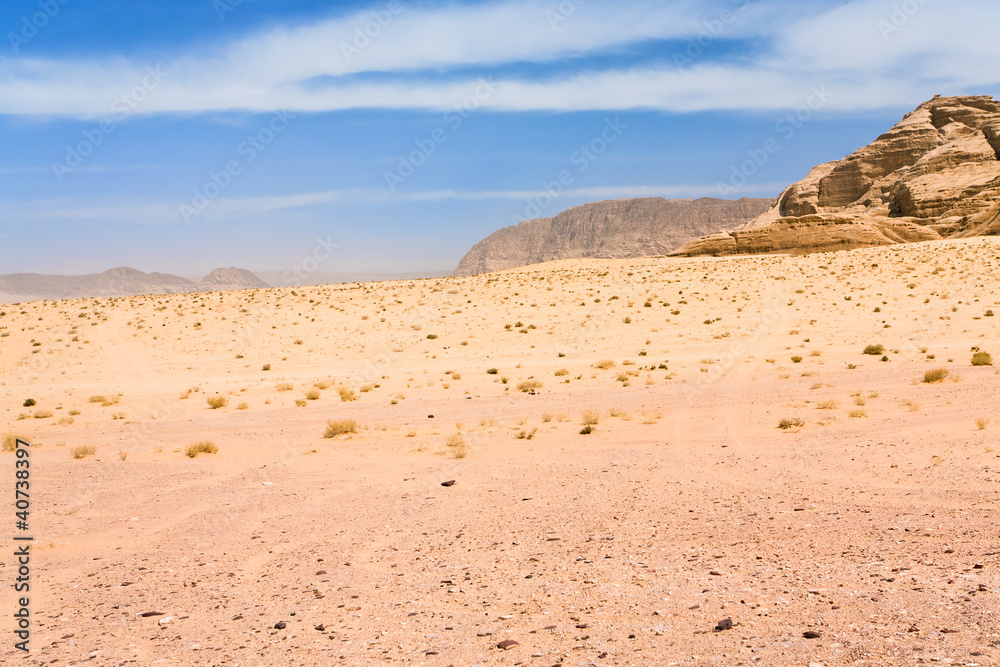 desert landscape  of Wadi Rum