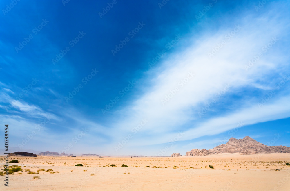 cloudscape under Wadi Rum dessert,