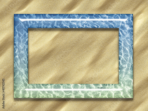 Glass Water Frame on Sand