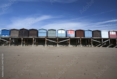 Beach Huts, Frinton, Essex, England photo