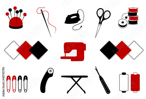 Quilting, Patchwork, Sewing Icons