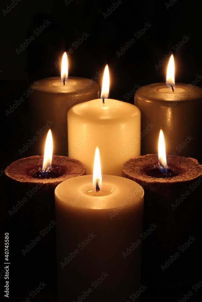 Candles on black background Candles on black background
