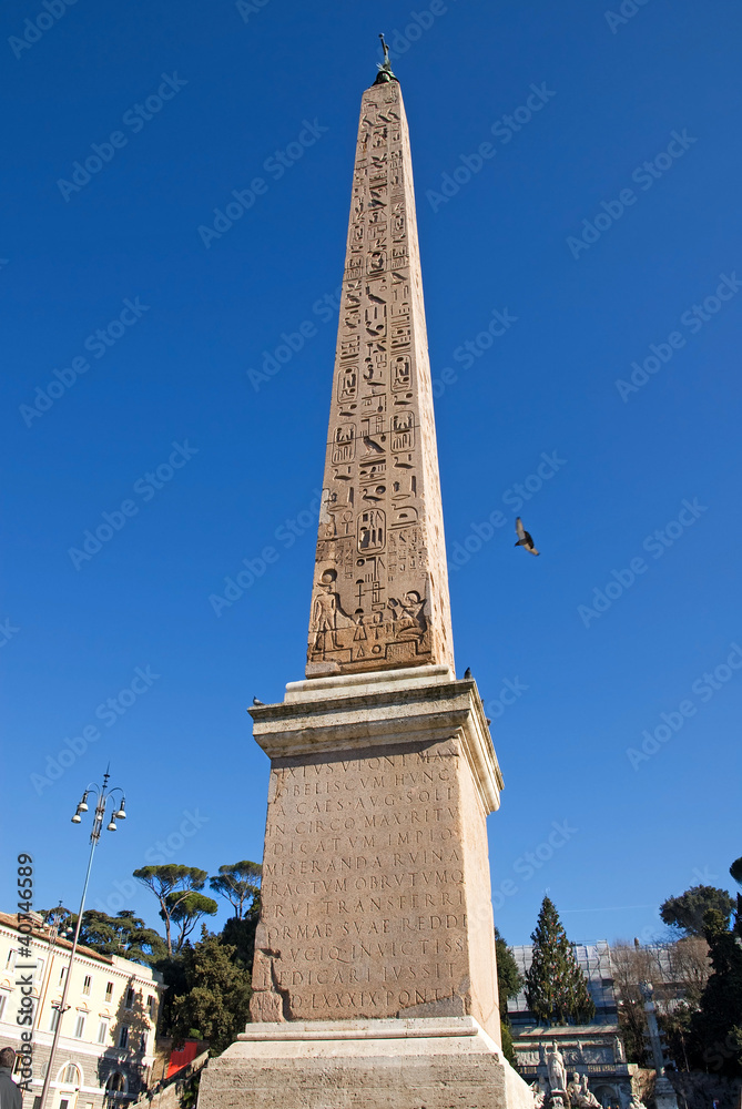 Rome Ancient Egyptian obelisks Flaminio in People square