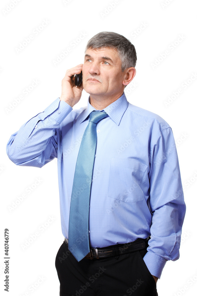 businessman on the phone against isolated on white businessman on the phone against isolated on white