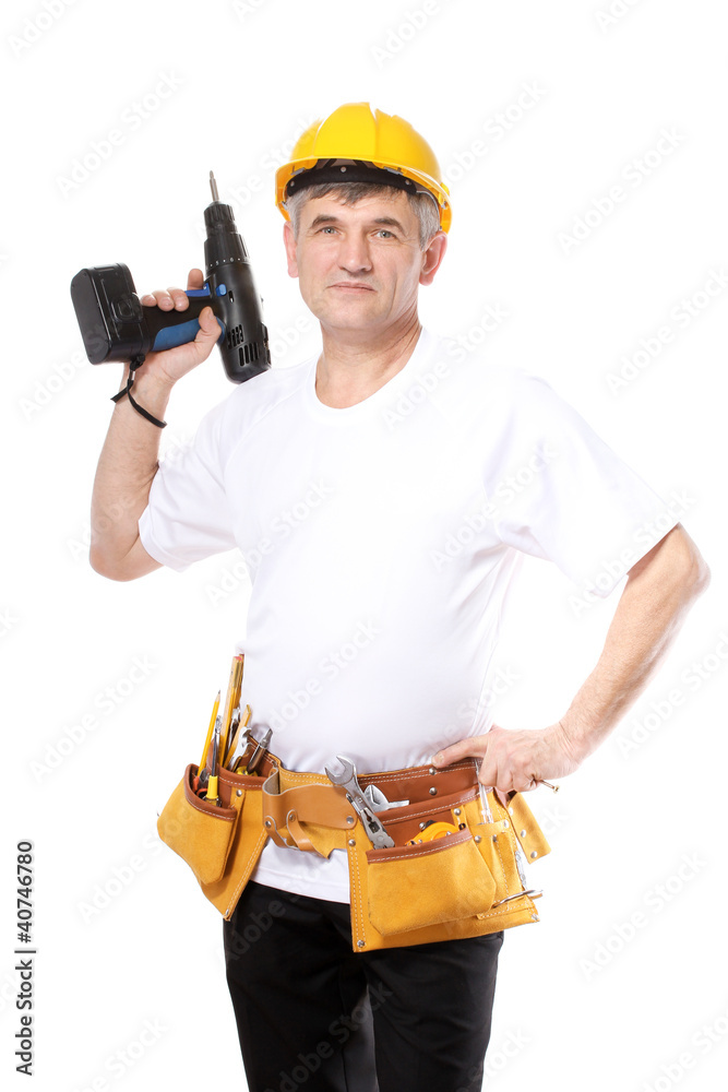 builder with belt construction and holding drill builder with belt construction and holding drill