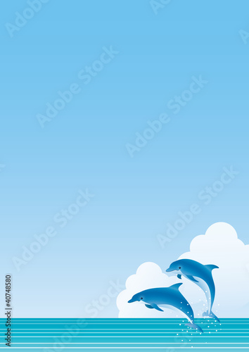 海　イルカジャンプ　たて