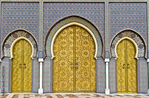 Golden doors of Fez Royal Palace
