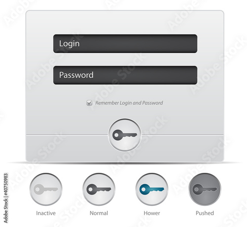 Login and register web window