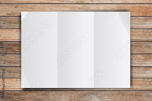 Empty White Crumpled paper on wood table