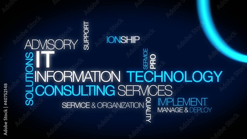 Information technology consulting IT computer tag cloud video