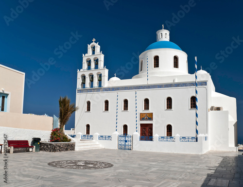 Beautiful white church in Santorini