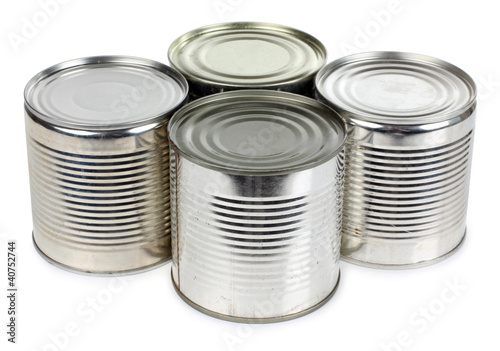 Metal tins of food