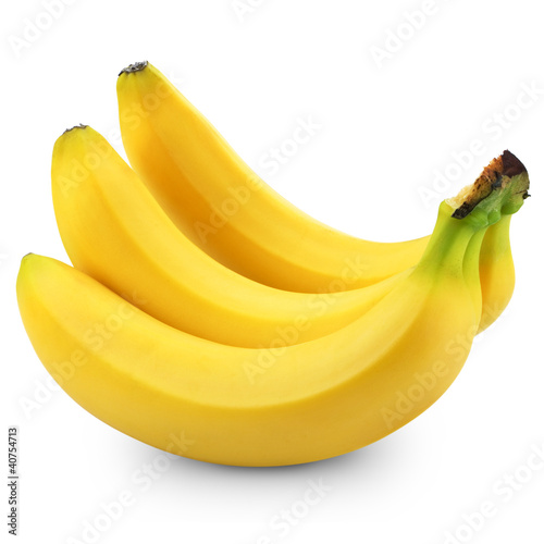 Obraz na plátne Bunch of bananas isolated on white background