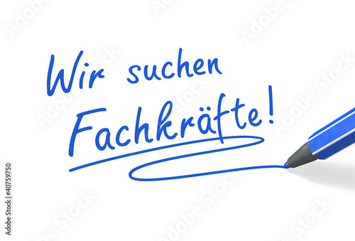 Wir suchen Fachkräfte! blau