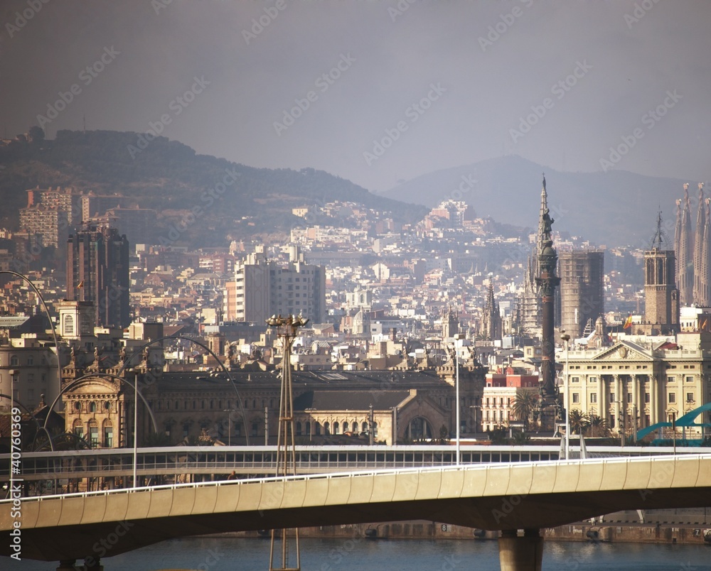 Barcelona city view.