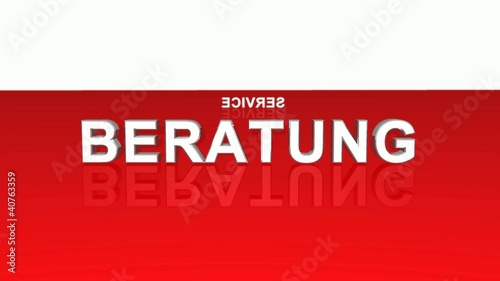 Text Rotation - 100% Beratung Service Kompetenz - Rot Weiß