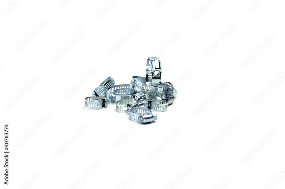 group of different clamps isolated