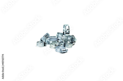 group of different clamps isolated