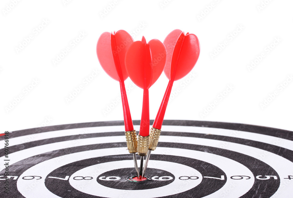 dart board with darts isolated on white dart board with darts isolated on white