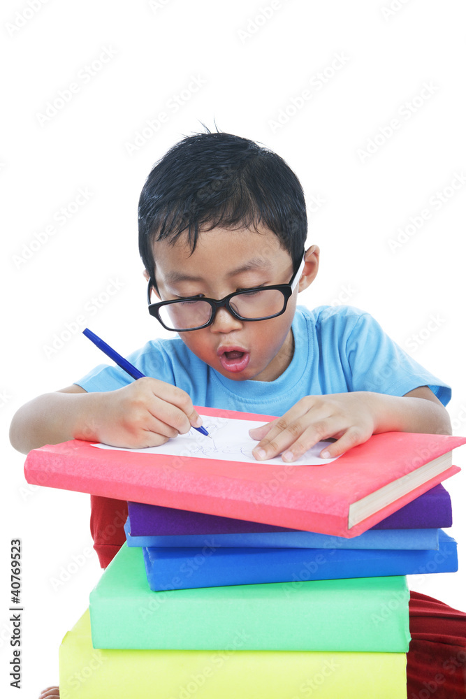 Adorable child studying Adorable child studying