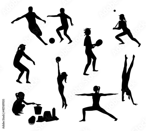 Beach games silhouettes pack