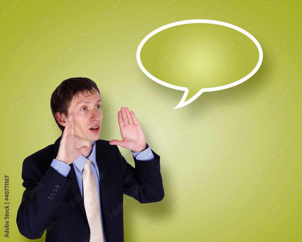 businessman in suit talking and shouting businessman in suit talking and shouting
