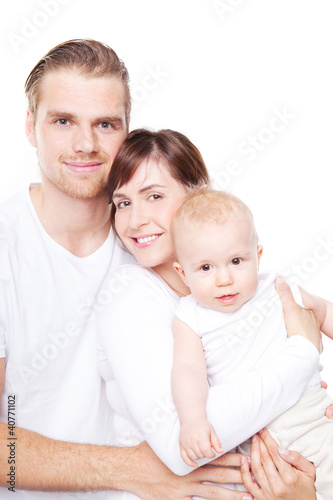 family in white