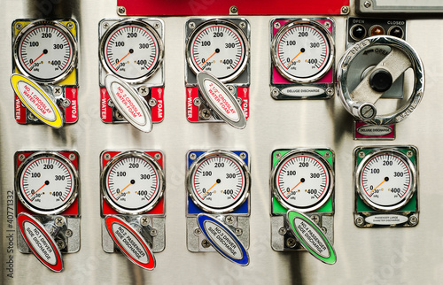 Fire truck pump panel