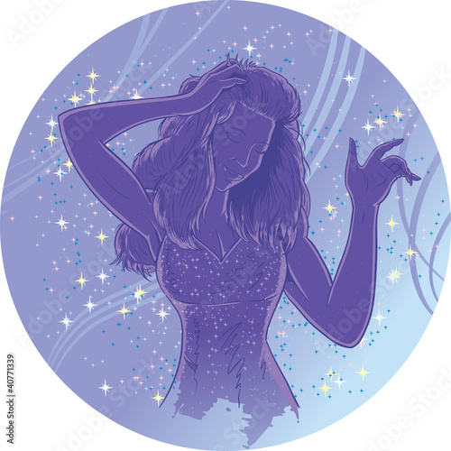 Clubbing Girl outline