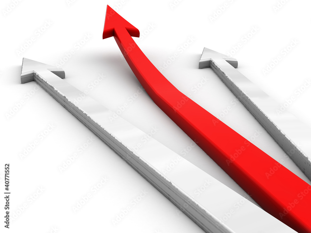 3D rad arrow. Competition concept. 3D rad arrow. Competition concept.