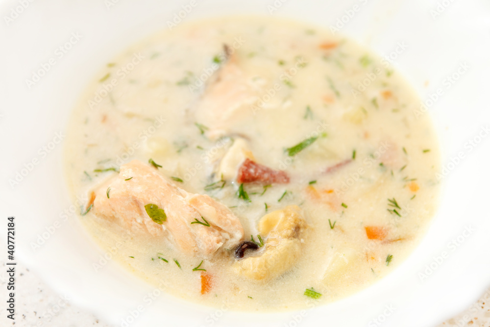 creamy soup with salmon creamy soup with salmon