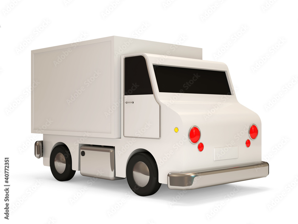 White Delivery Van on white background White Delivery Van on white background