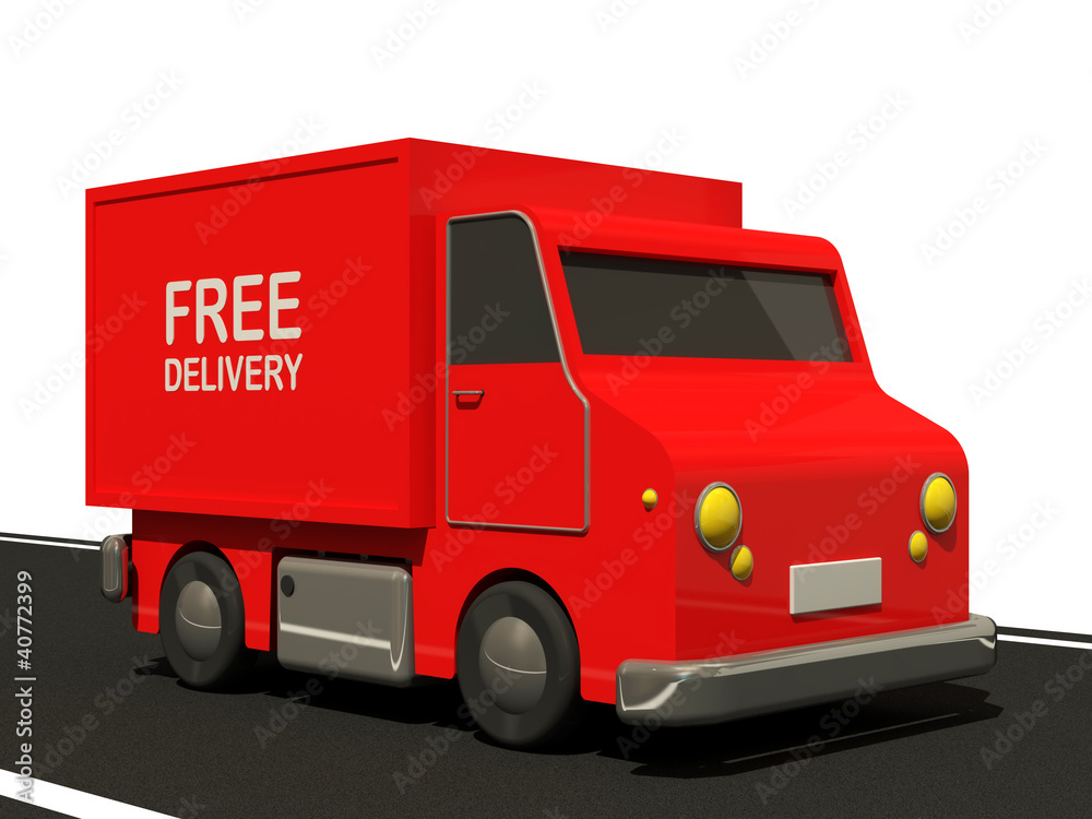 Delivery Van on Road (Express Delivery Concept)