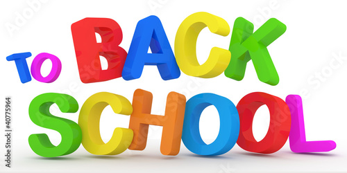 Back to school on white background
