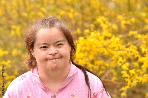 portrait down syndrome woman photo