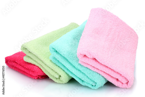 colorful towels isolated on white