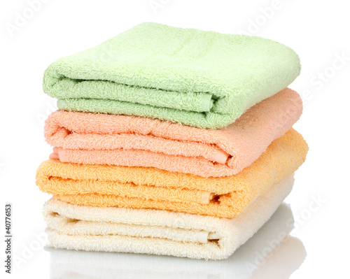 colorful towels isolated on white