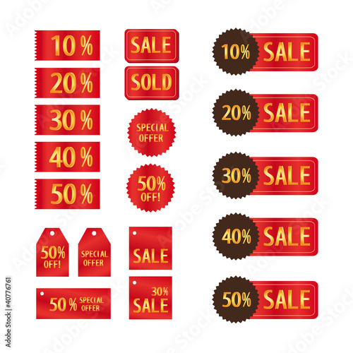 Set of sale stickers vector