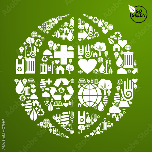 Global World in green icon set