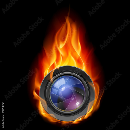 Burning the camera lens